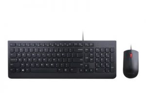 Lenovo Essential Wired Combo - keyboard and mouse set - AZERTY - Belgium English