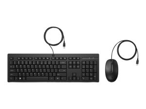 HP 225 - keyboard and mouse set - UK - black