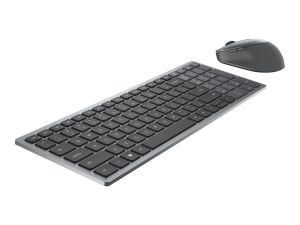 Dell Multi-Device Wireless Keyboard and Mouse Combo KM7120W - keyboard and mouse set - QWERTY - US International - titan grey