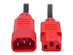 Tripp Lite 4ft Computer Power Cord Extension Cable C14 to C13 Red 10A 18AWG 4' - power extension cable - IEC 60320 C14 to IEC 60320 C13 - 1.2 m
